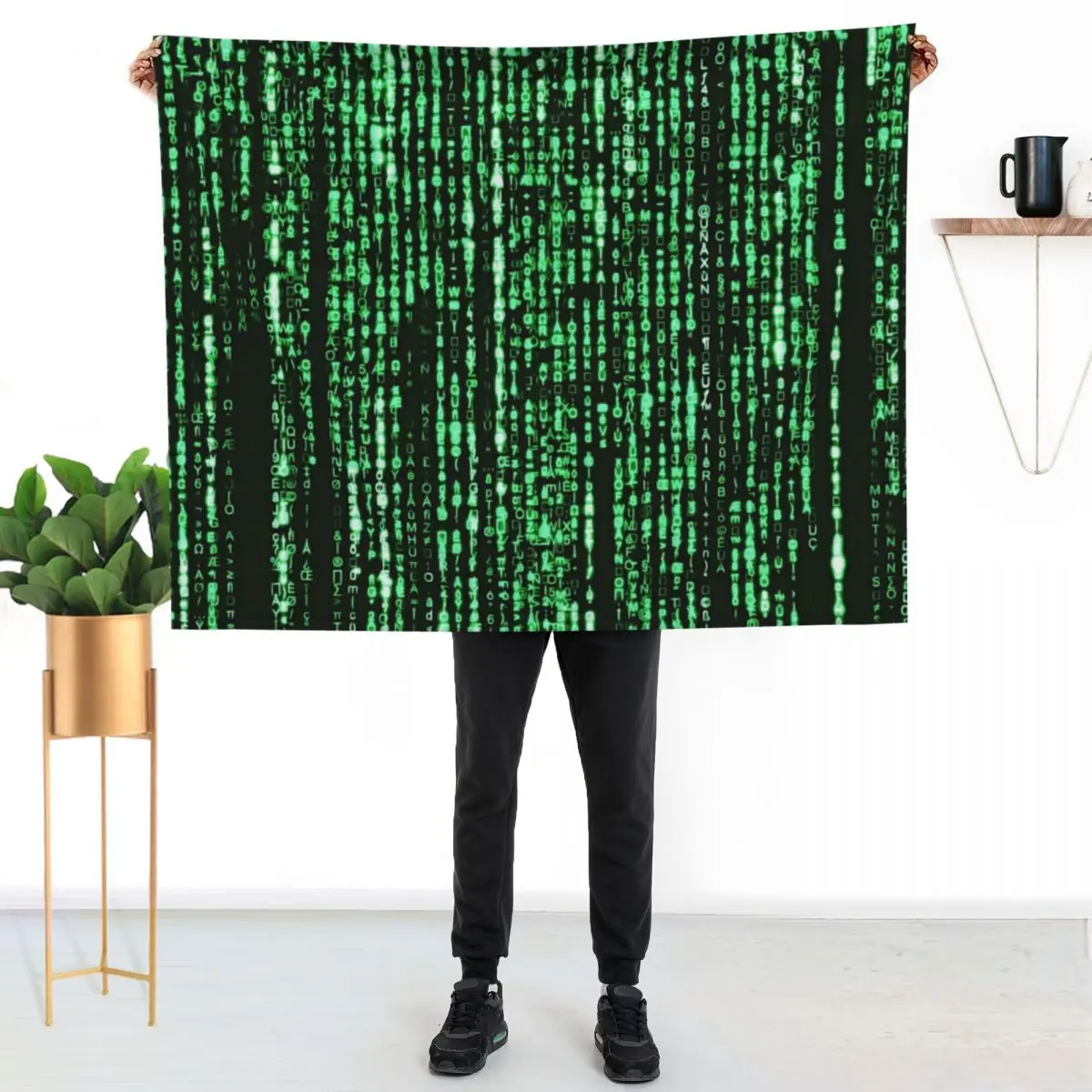 The matrix code owns you Throw Blanket Shaggy Moving cosplay anime Decorative Sofas Bed linens Bed Fashionable Blankets