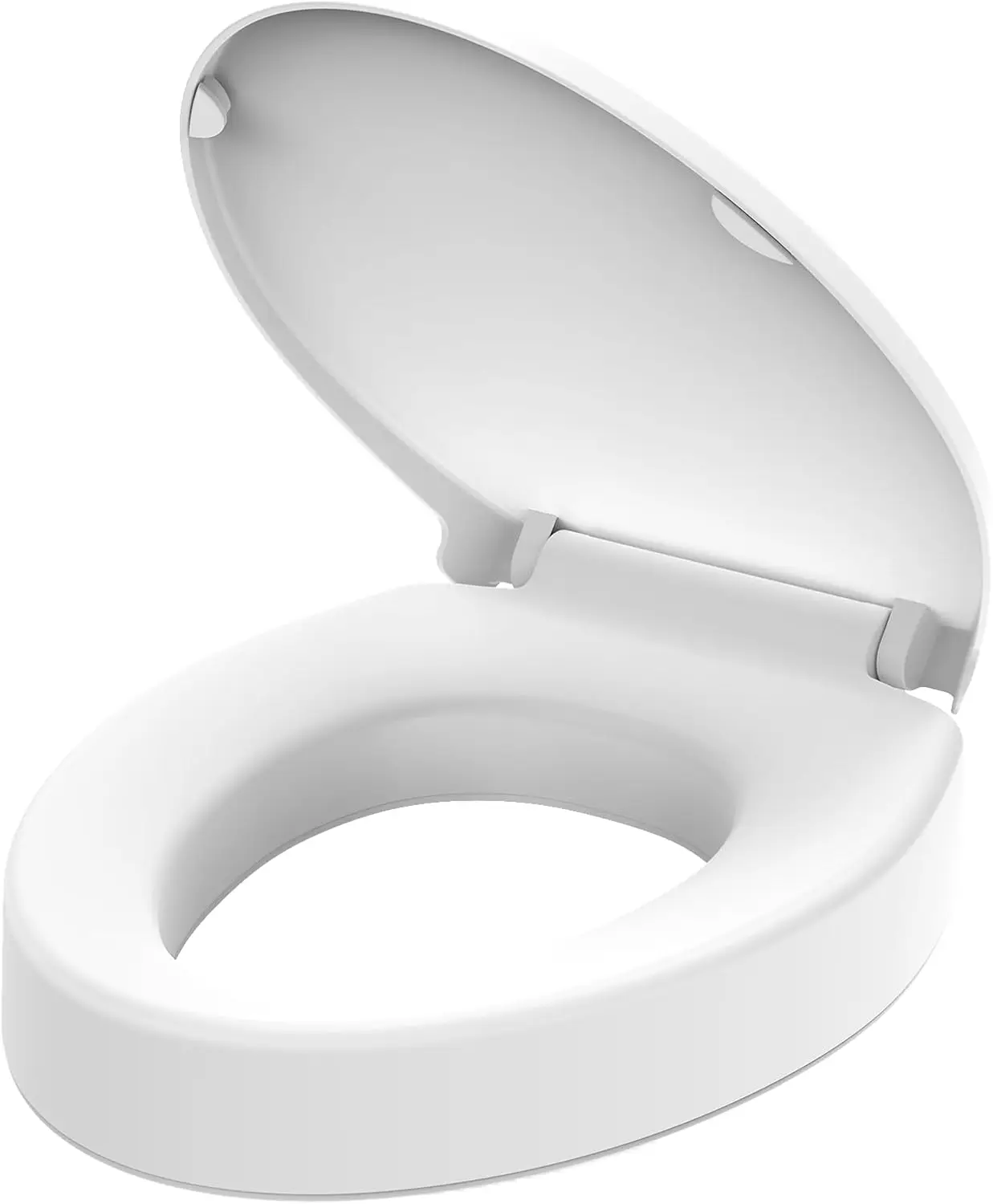 

Raised Elongated Toilet Seat for Seniors - Soft Close, Quick Release, Sturdy PP Material, White