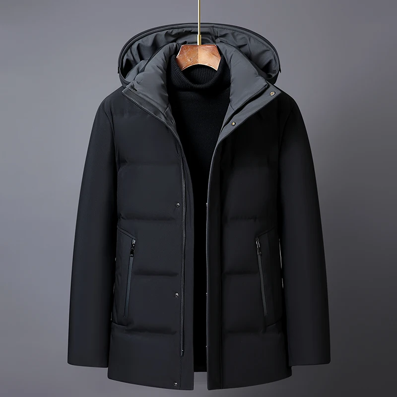 Abrigos de plumas cortas para hombre, Parkas gruesas y cálidas de plumón de pato blanco, talla grande 2023, para invierno, novedad de 90%