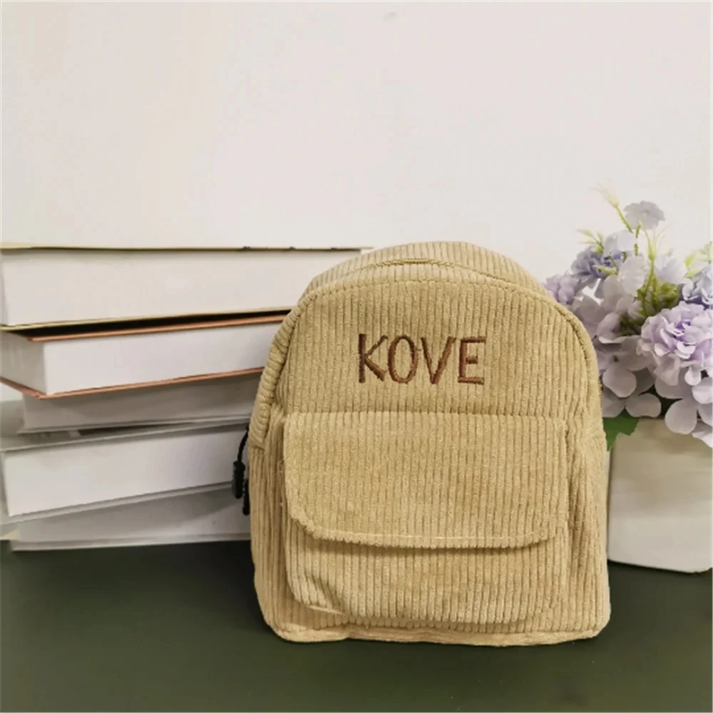 

Outdoor Travelling Bag Custom Your NameCustom Embroidered Name Corduroy Women's Mini Backpack Personalized Fashion Small Backpac