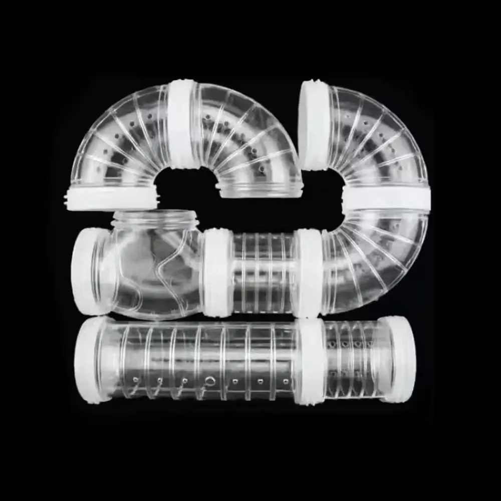 DIY Hamster Tunnel Tubes Set Transparent 5.5cm Diam Hamster Coop External Pipelines U Pipe Ventilated Hamster Toy Maze