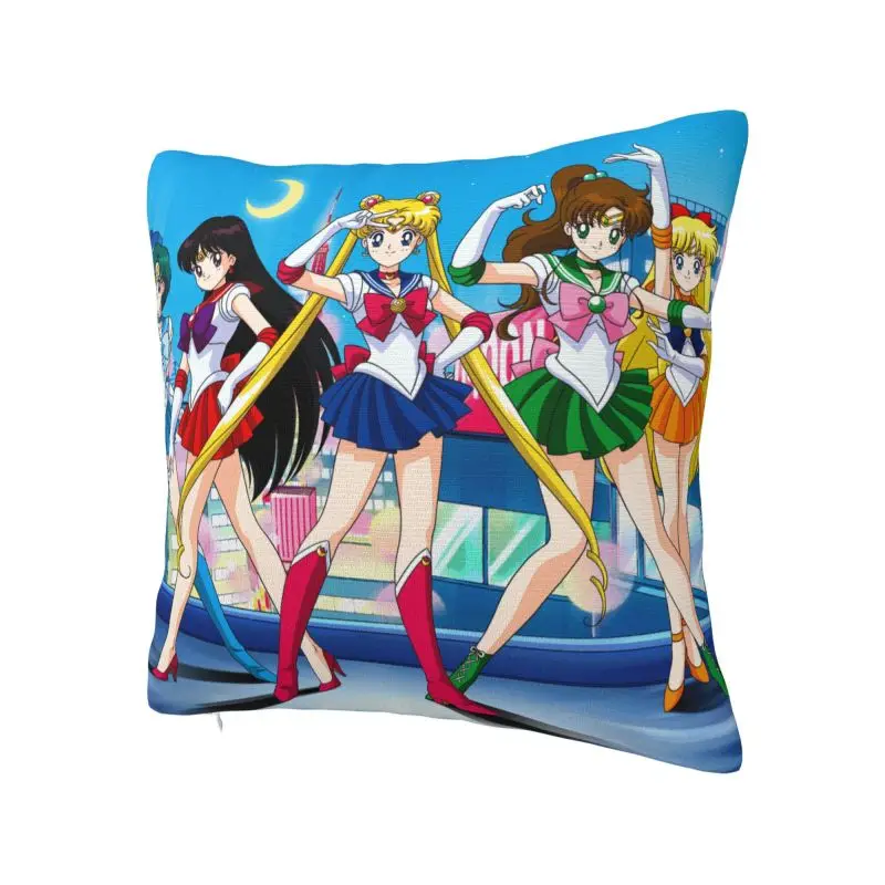 Anime Super Moon Girl Cushion Cover 45x45cm Japanese Shojo Manga Sailor Soft Modern Throw Pillow Home Decoration