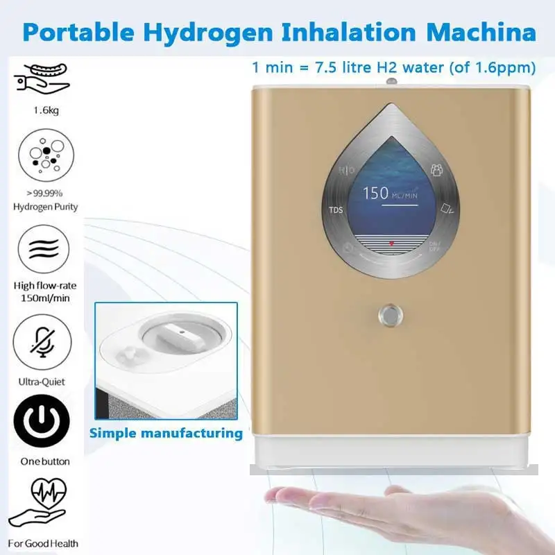 Easy to Operate Small Size Molecular Hydrogen Inhalation Device Home Use Portable Hydrogen Inhalation Machine