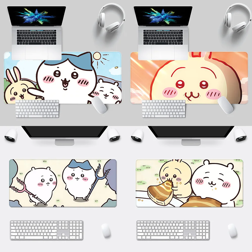 

Japan comics Cute Chiikawas Mousepad HD Printing Computer Gamers Locking Edge Non-slip Mouse Pad XXL90x40cm Keyboard PC Desk Pad