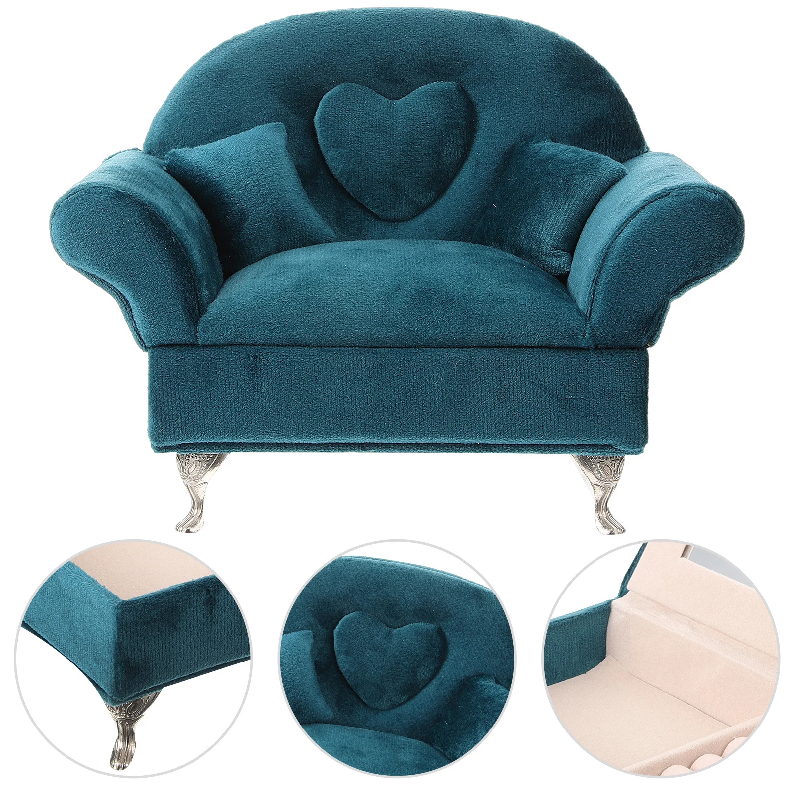 Portable Jewelry Box Sofa Necklace Earrings Organizer Small Jewelry Storage Organizer Travel Case Sofa Shaped Ornaments