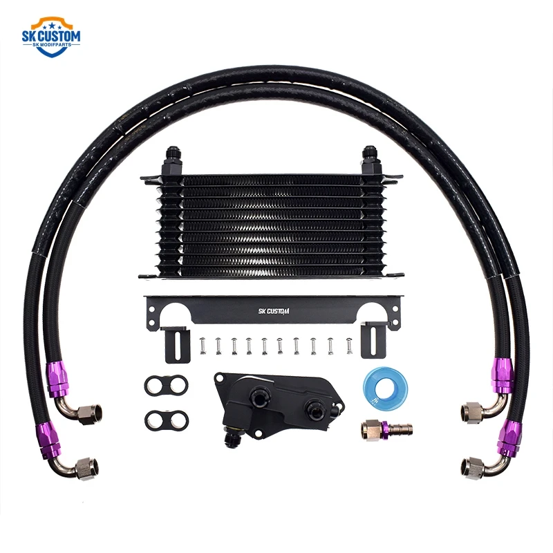 

SK CUSTOM 13-рядный алюминиевый масляный радиатор для двигателя BMW N20 N26 N51 N52 N53 N54 N55 с термостатом от 80 до 90 градусов