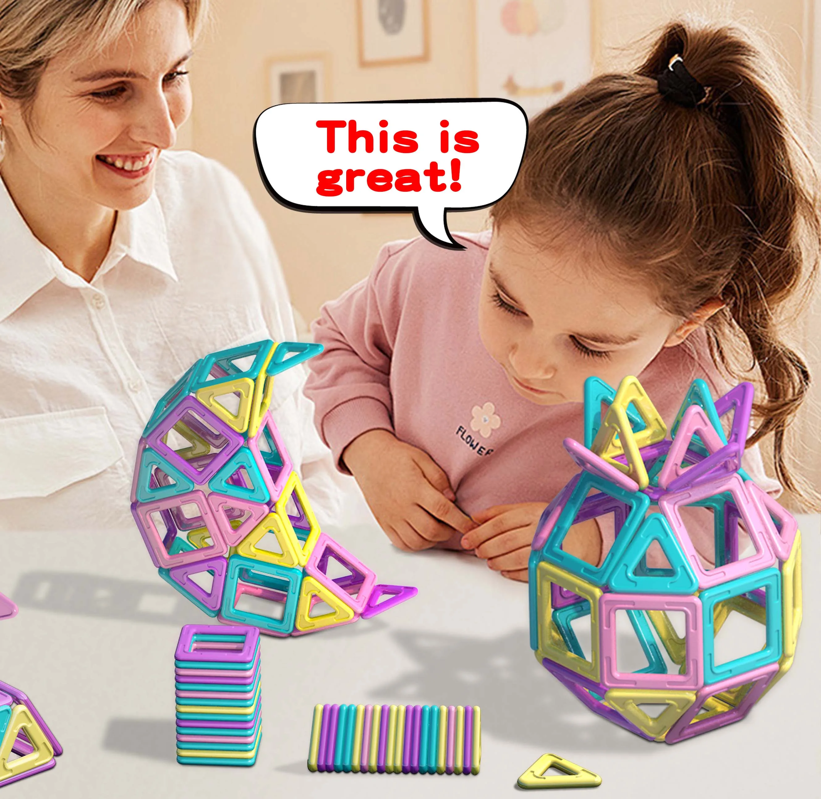 Magnetyczne klocki konstrukcyjne DIY, pastelowe zabawki STEM, zabawki konstrukcyjne, edukacyjne zabawki magnetyczne, losowe kolory.