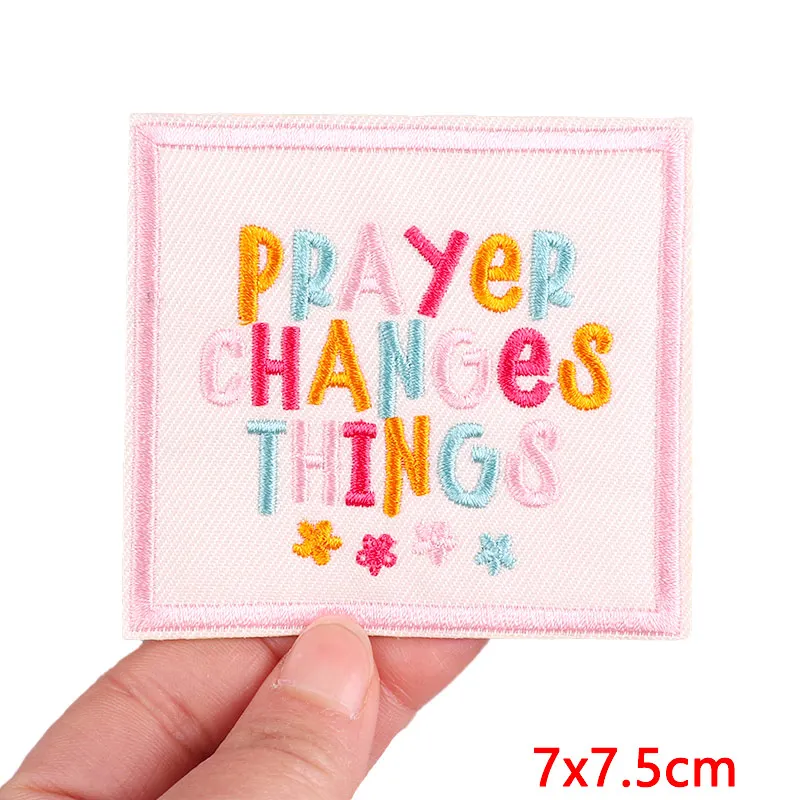 Pink Letter Slogan Embroidered Patch Cartoon Patch Iron On Patches For Clothing Thermoadhesive Patches For Clothes Jeans Sew DIY