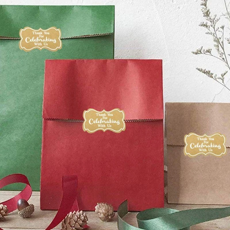 „Thank You for Celebrating with Us“-Aufkleber, 500 Stück/Rolle, Geschenkumschläge, Kekse