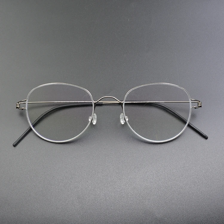 Denmark Luxury Brand Screwless Glasses Frame for Men Handmade Vintage Titanium Eyeglasses Women Retro Round Ultralight Eyewear