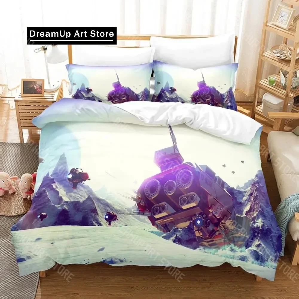 

2023 No Man's Sky Bedding Set Single Twin Full Queen King Size Bed Set Adult Kid Bedroom Duvetcover Sets Anime parure