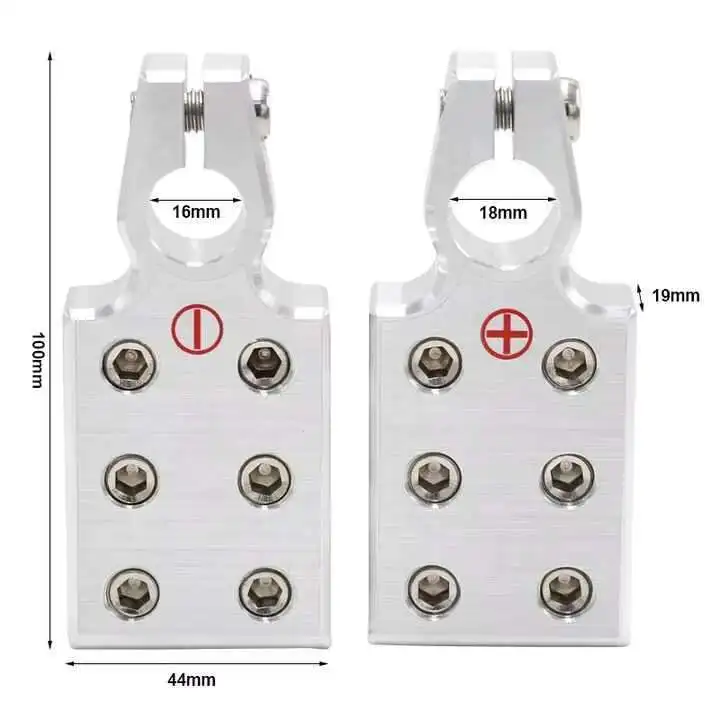 12Way Positive Negative Car Clamp Terminal Aluminum Alloy Battery Clip Connector For Auto
