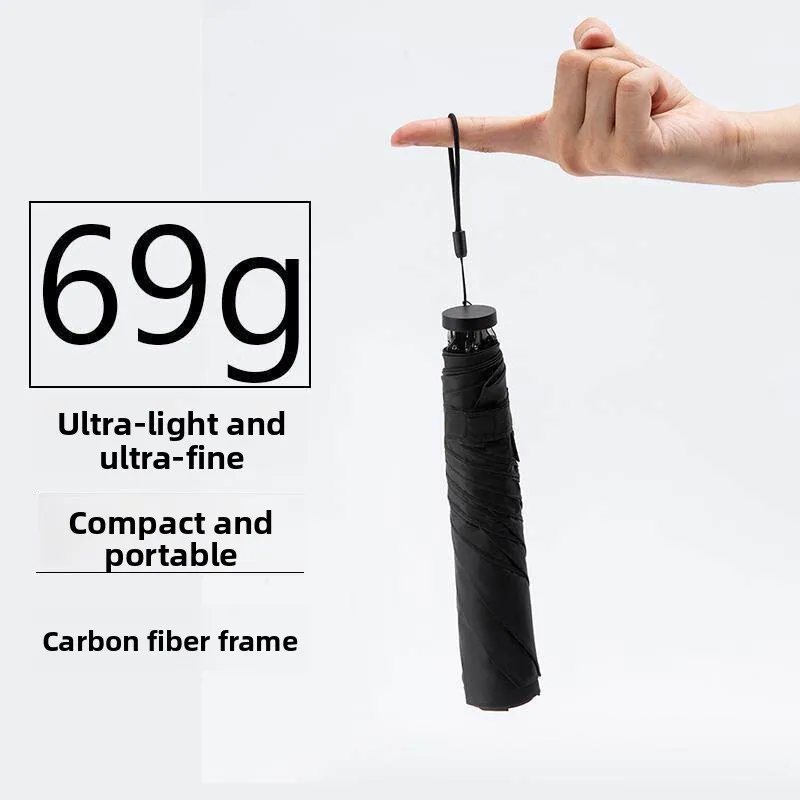 

Ultra-Light Carbon Fiber Sunshade Umbrella 100g Portable Compact Sun Protection Rain Umbrella for Women Outdoor Beach Umbrella