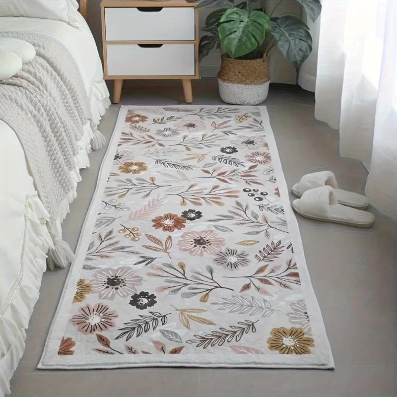 Flower Butterfly Pattern Carpet Bohemian Vintage Rug Large Size Luxury Decorative Carpets Washable Easy Fold Balcony Rugs
