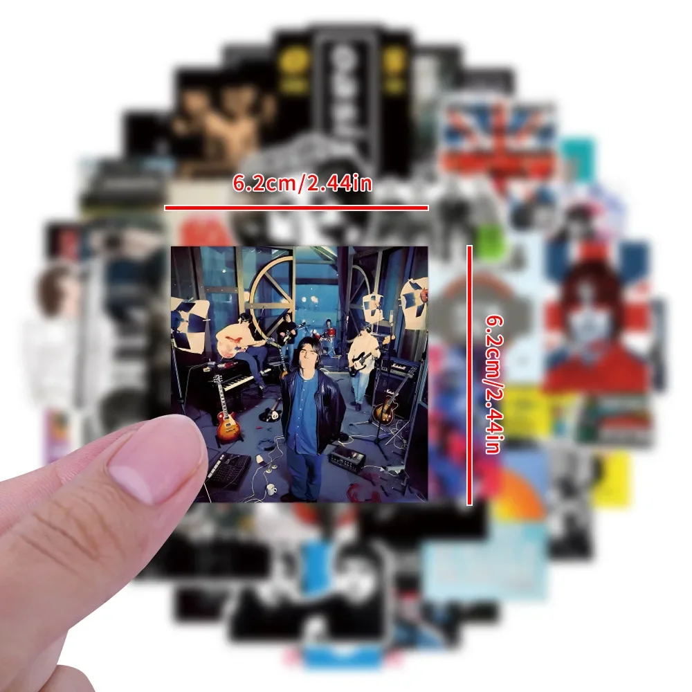 50 قطعة من ملصقات فرقة الروك البريطانية واحة السيارة والدراجات النارية والسفر والأمتعة والجيتار والثلاجة والكمبيوتر المحمول DIY ملصق جرافيتي مضحك هدية #2