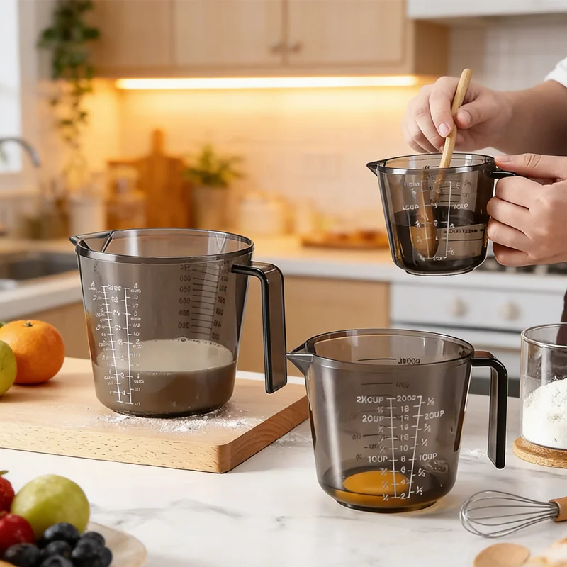 NEW Multi-Scale Liquid Measuring Beaker 1PCS 150ml to 1000ml, Transparent Plastic Cup with Handle and Pour Spout, Ideal for Home