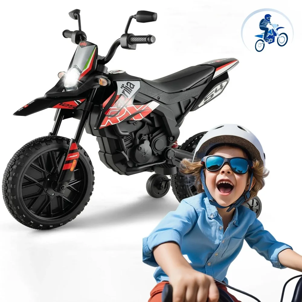 Sepeda motor Trail anak laki-laki, mainan pit Off Road kekuatan Baterai untuk anak-anak 12V 4 Mph-biru