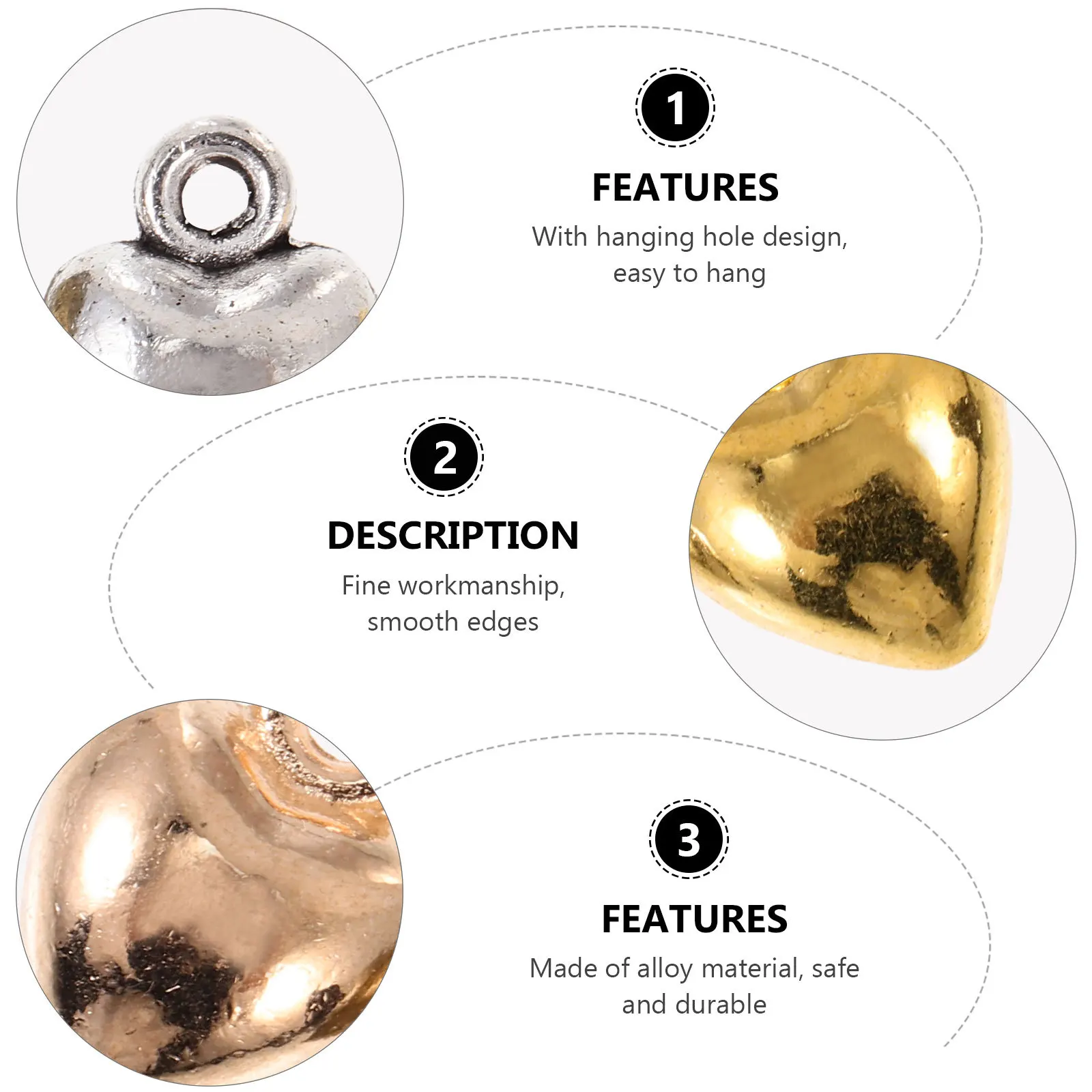 

200Pcs DIY Heart Charms Alloy Pendants for Jewelry Making Necklace Bracelet Keychain Ornament Craft Projects Gift Ideas