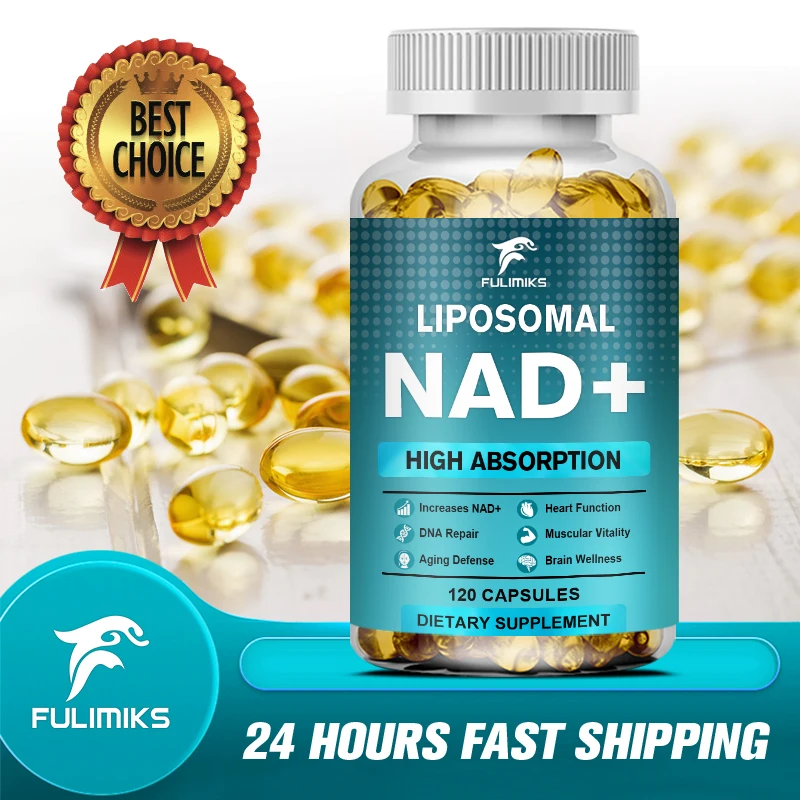 

Liposome NAD+ Resveratrol Supplements - Supports Cell Health, Brightens Skin, Improves Energy, Antioxidant, 120 Capsules