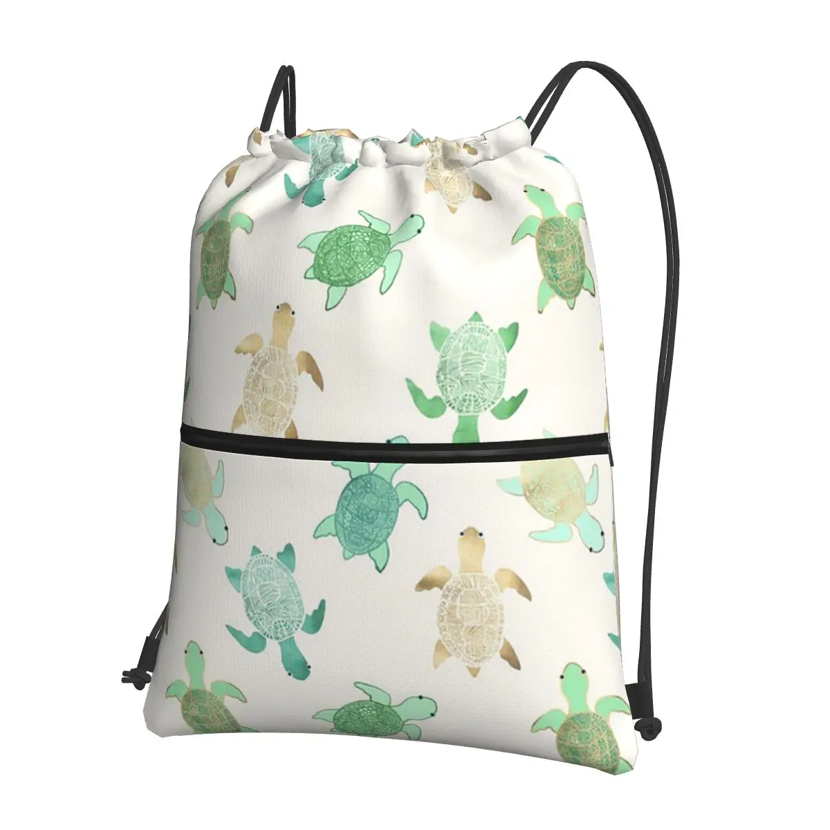 

Рюкзаки с позолоченными нефритовыми и мятными черепашками, сумка на шнурке, Повседневная сумка на шнурке, карманные сумки для хранения для путешествий, спорта, для мужчин и женщин