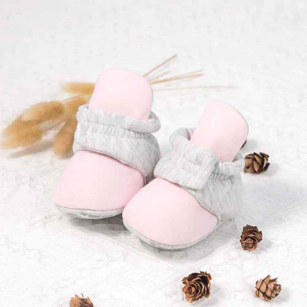 Winter Solid Color Stars Warm Shoes Socks Newborn Baby Hundred Stripes Non-Slip Toddler Shoes Baby Boy Girl Soft Bed Shoes