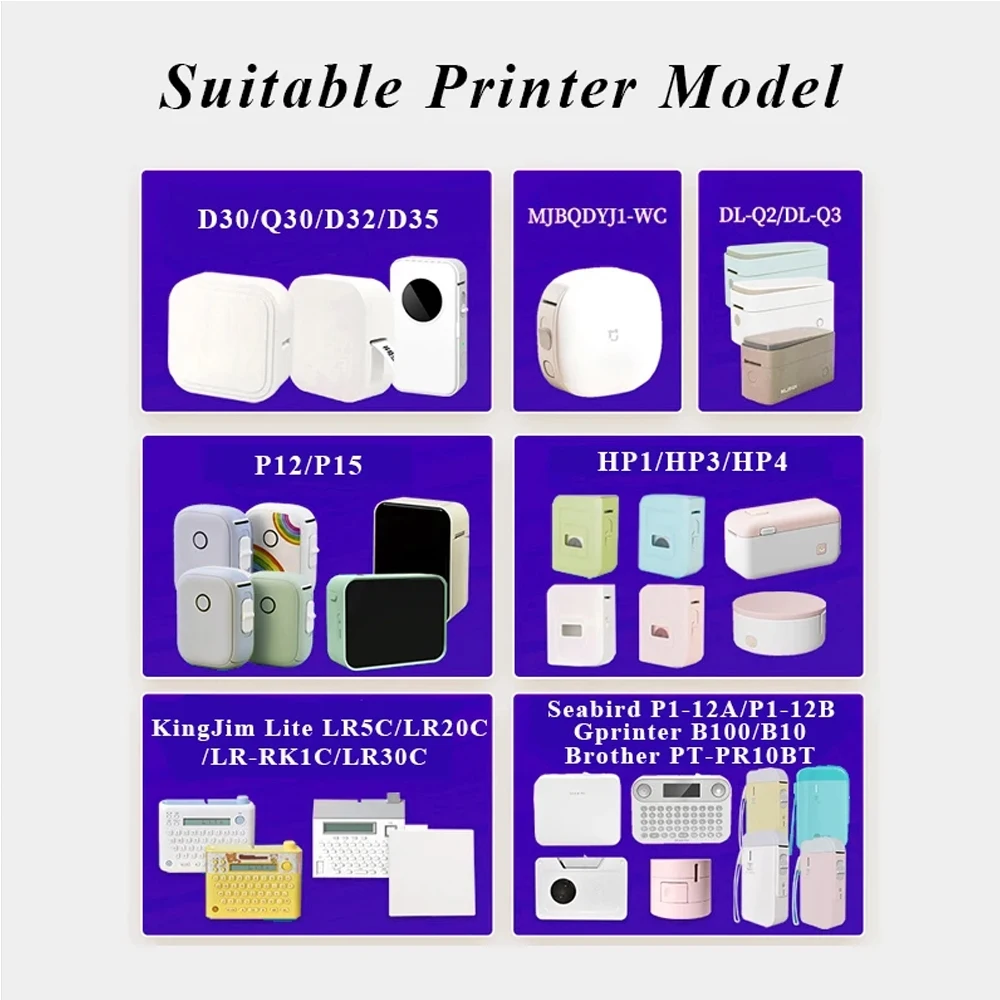 P12 Thermoetikettenpapier 15mm*4M/15mm*7M Selbstklebendes Endlos-Etikettenband für P12/P15/P50/Q30/D30 KingJim LR5C Büro-Etikettendrucker – Detail 2