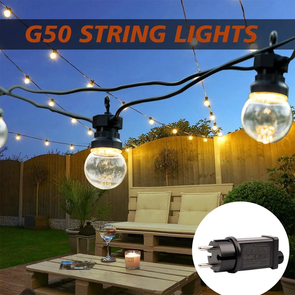 

15M 23M Connectable LED Ball String Light G50 IP65 Waterproof Dimmable Wedding Garland Garden Wedding Fairy lights Decorative