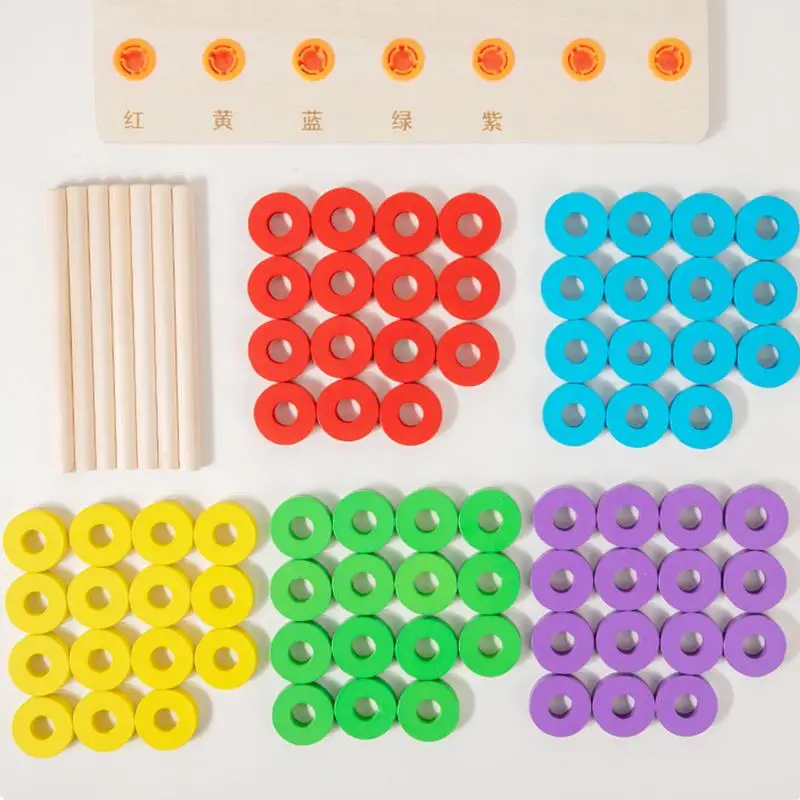 Mathe-Zähler für Kinder, bunter hölzerner Abakus-Ständer, Spielzeug, Regenbogen-Ring, Mathe-Zähler für Kinder, interaktiv, pädagogisch, berechnen