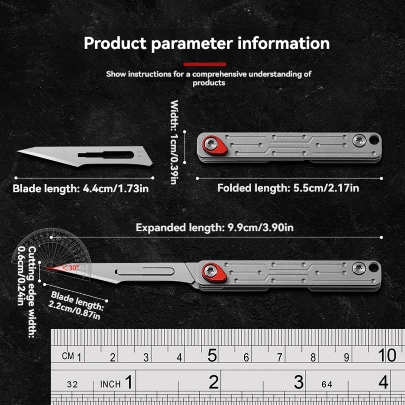 Outdoor Mini Knife Bearing Folding Knife Paper Cutting Knife Interchangeable Blade Sharp Box Opening Knife Stainless Steel Foldi