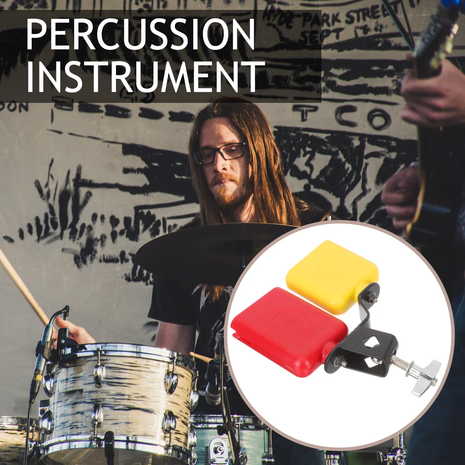 

Plastic Cowbell For Drum Set Educational Musical Kids Percussion Instrument Durable Clear Sound Child Safe Percussion Supply