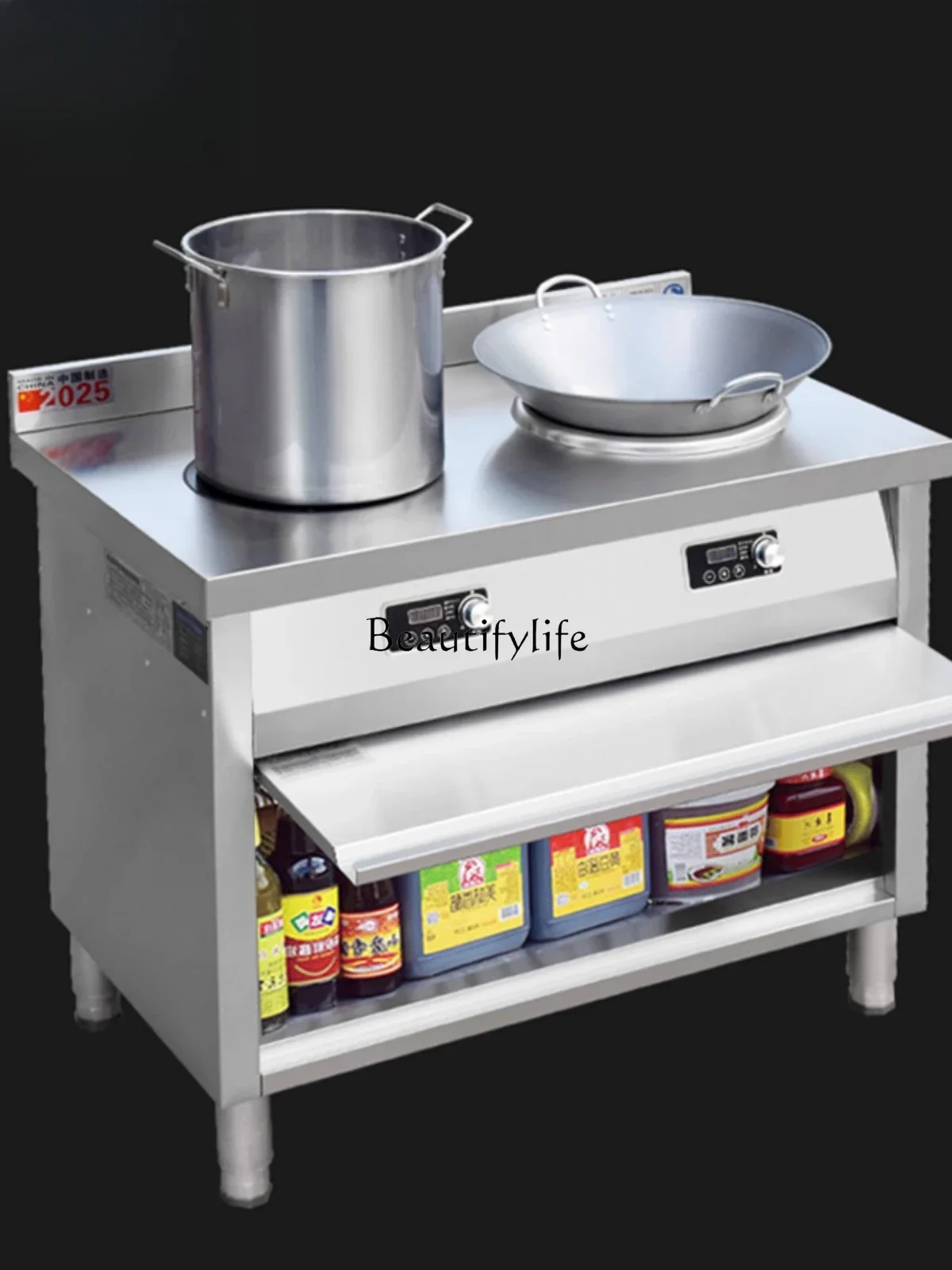 

2 Commercial induction cooker 8000w double head three-phase electric double head concave