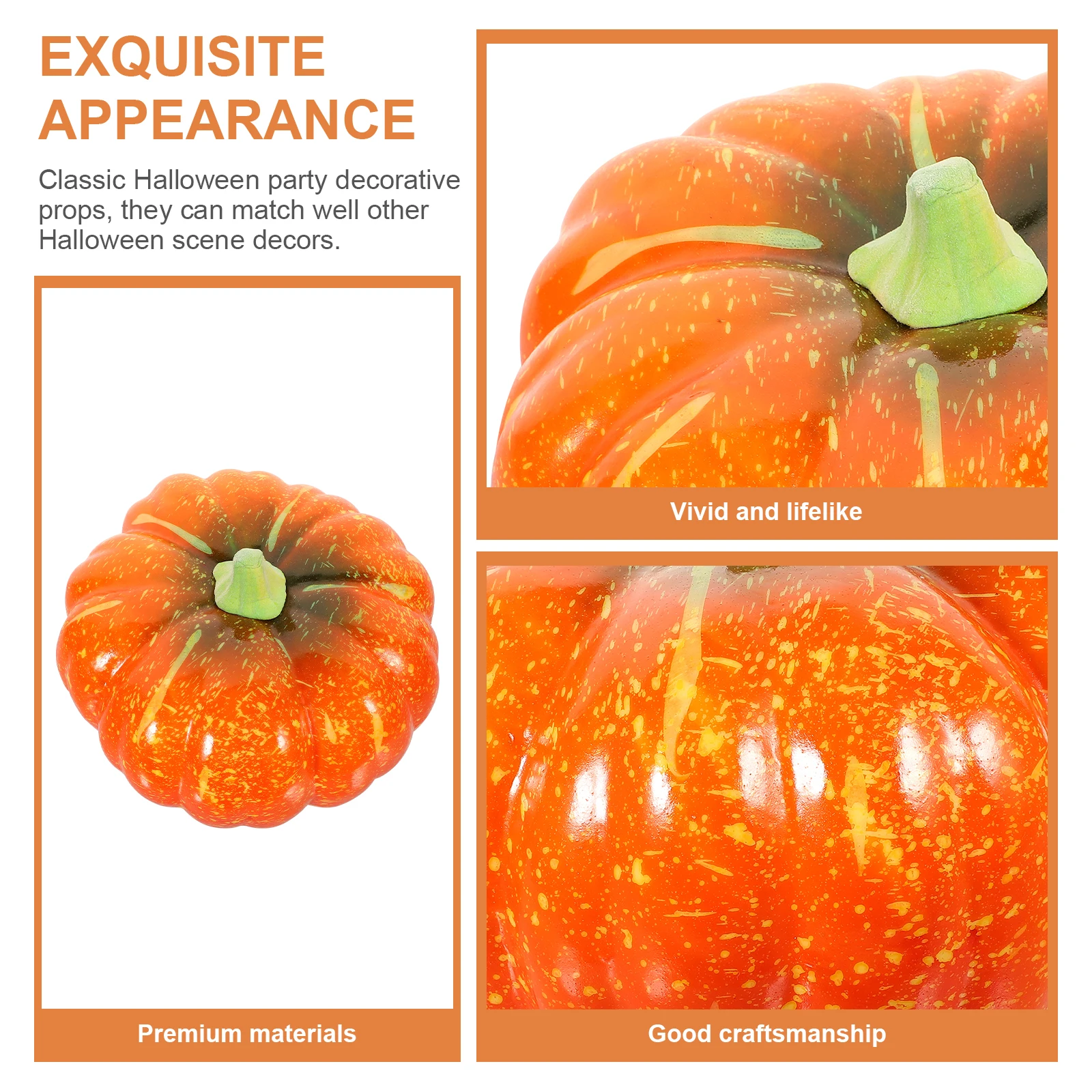 

Foam Artificial Pumpkins Lightweight Halloween Decorations Table Centerpiece Fall Display Props Simulation Food