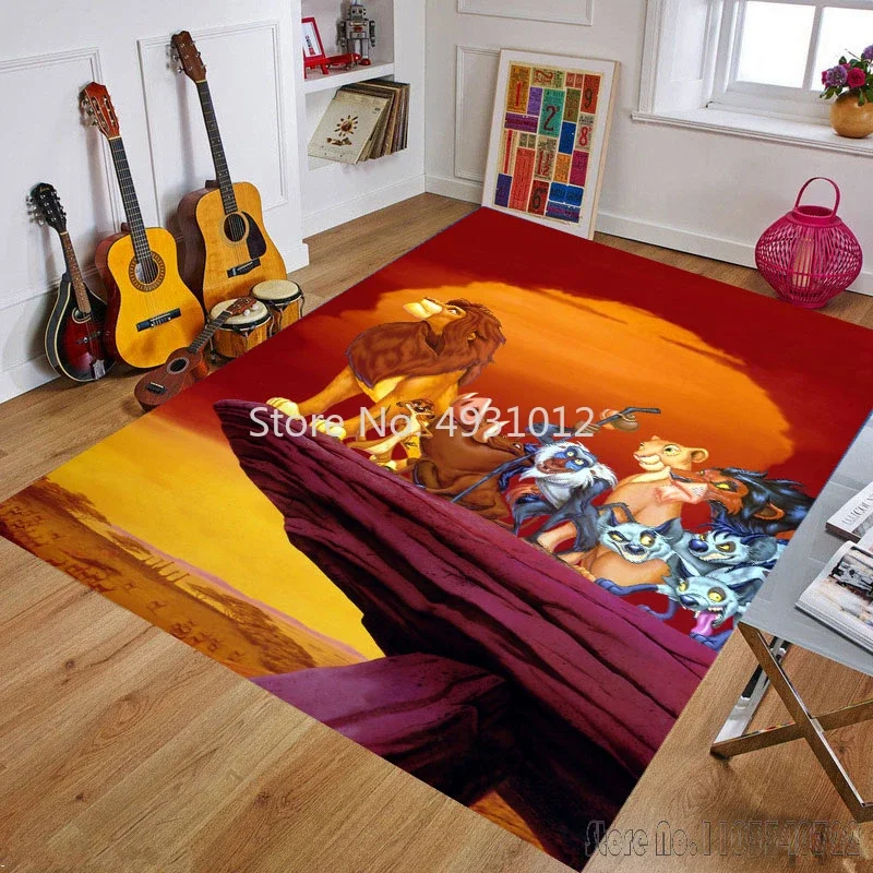 ดิสนีย์น่ารัก Simba Lion King เพื่อนพรมพรม 80x120 ซม.ตกแต่งสําหรับห้องน้ําเด็กชั้นห้องนั่งเล่นเด็กห้องนอนโซฟา