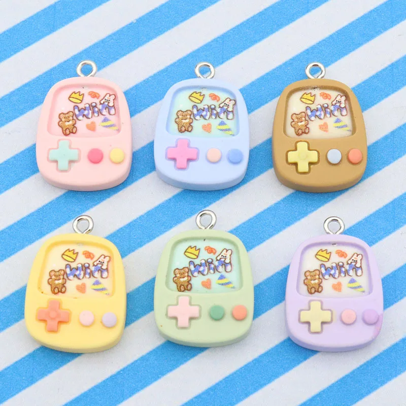 10/12pcs Cartoon Gamepad Game Console Resin Charms Cute Pendant For Earring Necklace DIY Jewelry Make