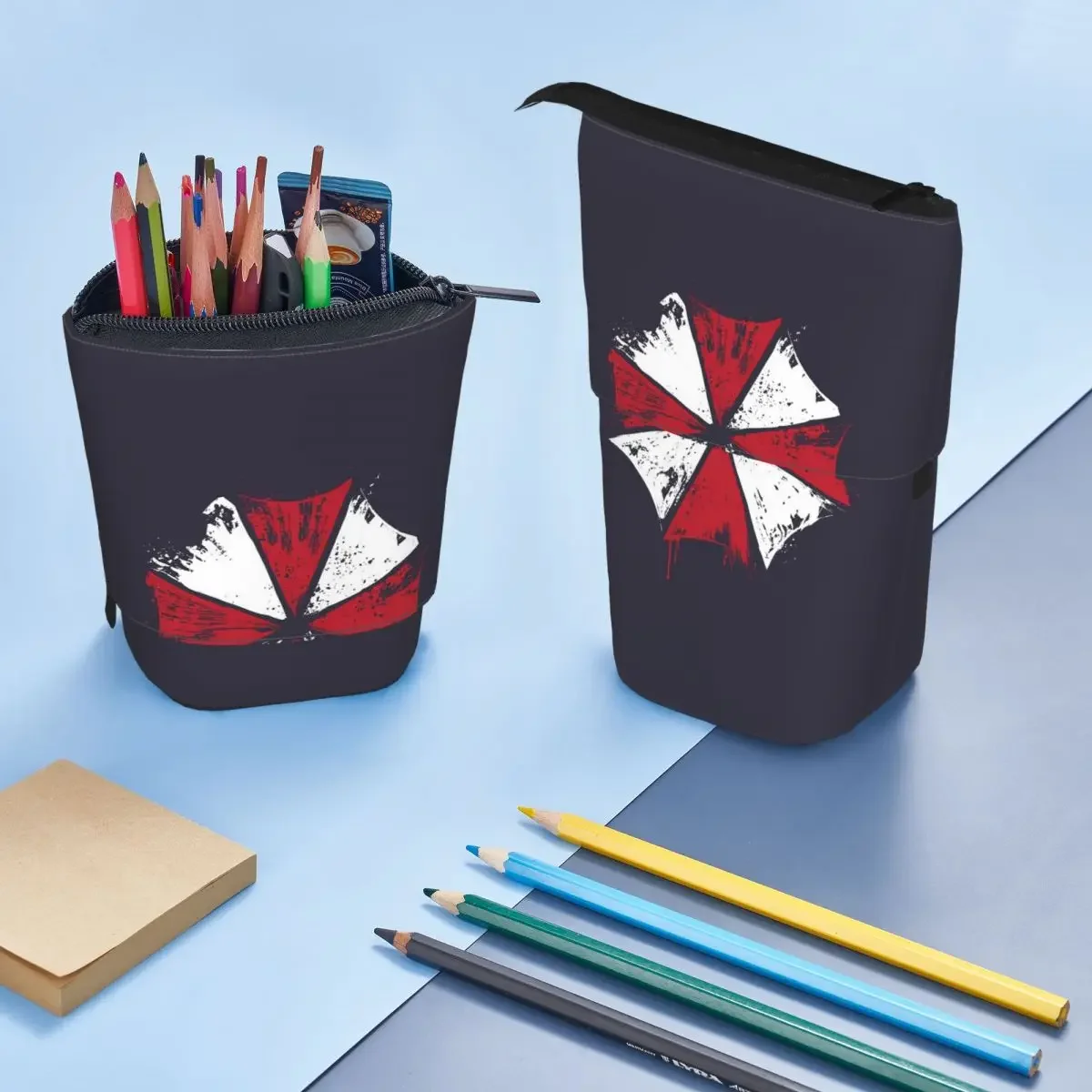 Movie Game CorporationUmbrellas Reversible Pencil Case for Students School Pen Box Pencil Bag Stationery Supplies Pen Holder Bag