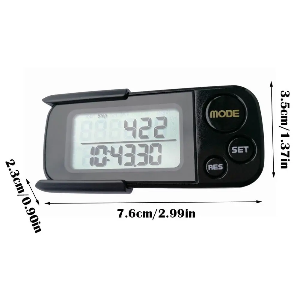 Single Function 3D Electronic Pedometer Simple Mini Step Counter Walking 3D Digital Pedometer For Exercise Men Women