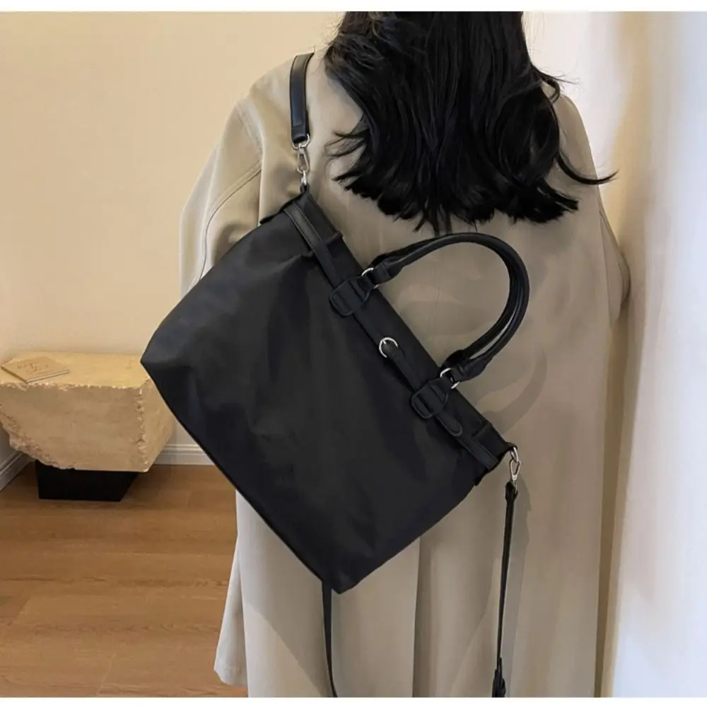 

Casual Nylon Women Shoulder Bag Lage Capacity Solid Color Travel Backpack Briefcase Handbag Tote Bag