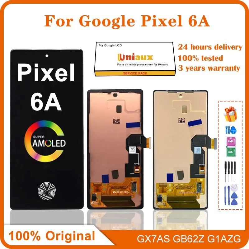 

Original For Google Pixel 6A LCD Display Touch Screen Digitizer Assembly Replacement For Pixel 6A GX7AS GB62Z LCD Screen