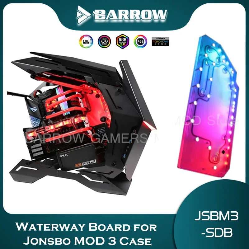 Barrow Distro Plate For JONSBO MOD-3 Case Aurora Case, Waterway Board Deflector PC Liquid Cooling System Custom 5V JSBM3-SDB kit