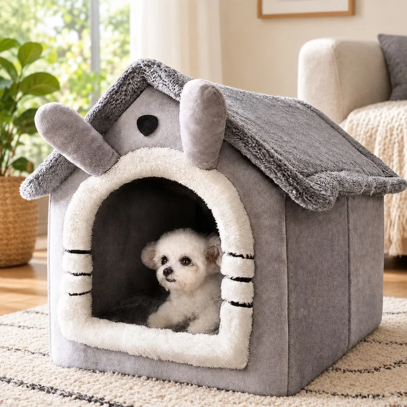 All-Season Soft Cushion Pet Tent for Indoor Dogs and Cats, Removable and Washable Bed