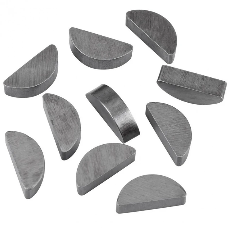 80Pcs/Set Woodruff Key Assortment Kit Lawn & Garden Equipment Woodruff Key, 8 Sizes, Carbon Steel Half Round Woodruff Key