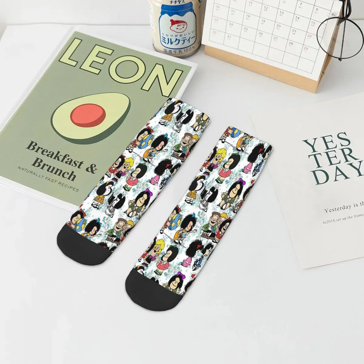 Pattern Mafalda Cheerful Bright Intelligent Girl Ankle Socks Male Mens Women Summer Stockings Hip Hop