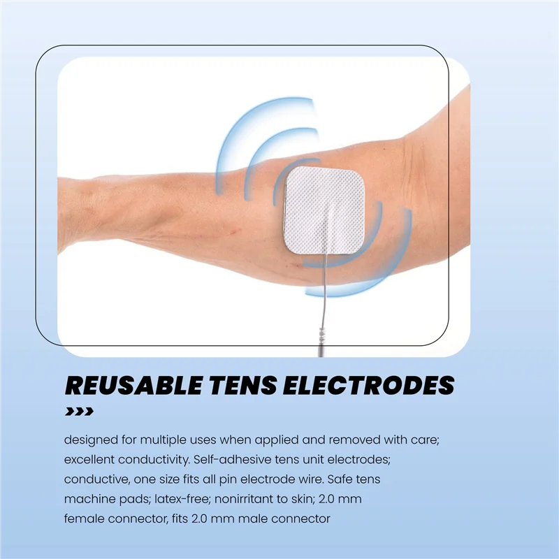 40Pcs TENS Unit Pads, 2X2 Electrodes For EMS Muscle Stimulator Electrotherapy Pads-New