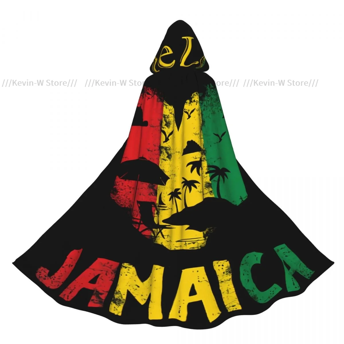 

Длинный плащ-накидка One Love Jamaican с капюшоном, осенняя толстовка-накидка