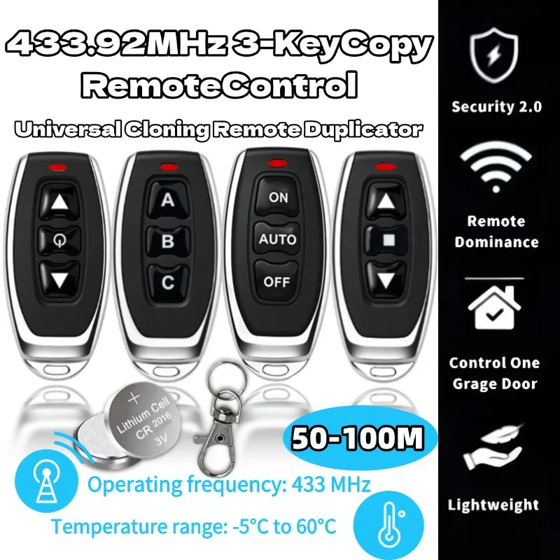 433 Mhz RF Copy Remote Control Key 433.92mhz 3-CH Transmitte