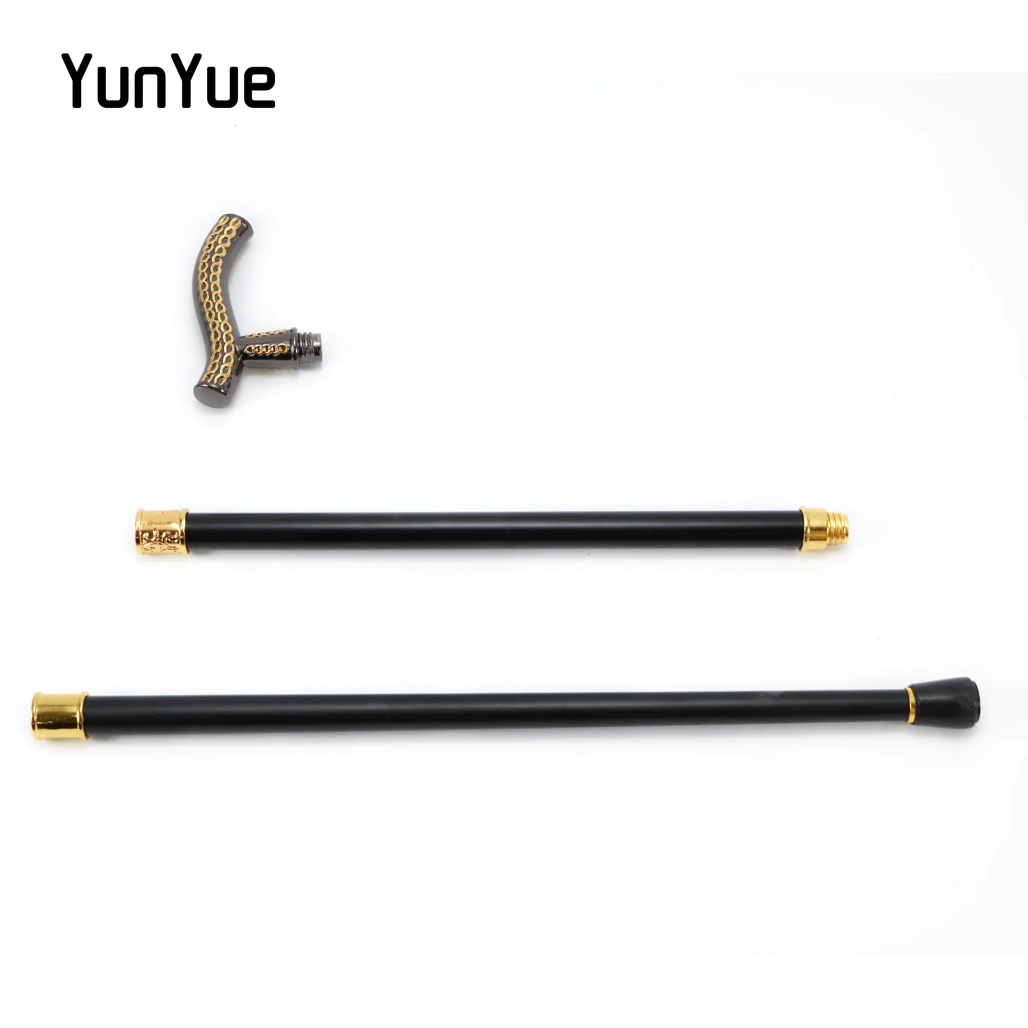 عصا مشي عصرية فاخرة بنمط رأس القمح باللونين الأسود والذهبي للحفلات، عصا مشي أنيقة للنساء