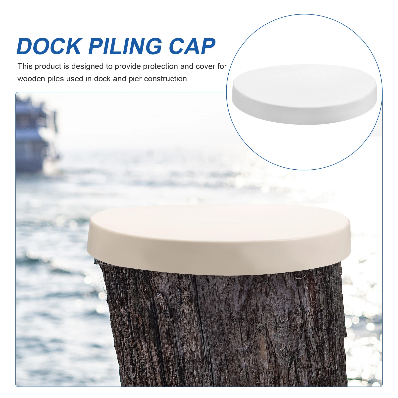

10pcs Wooden Protection Covers Piling Caps 165mm Durable PVC Dock Piling Caps Marine Protectors Water Resistant