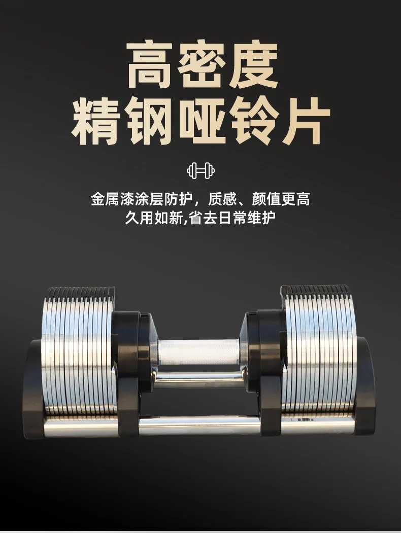 Adjustable Steel Dumbbell Set 32kg Pair Home Use Free Weights Fixed 1kg Increasement Weight Lifting Dumbbell