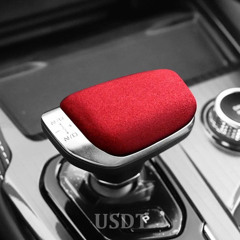 For Geely MONJARO 2023 2024 KX11 Xingyue L 2022 2025 Accessories Leather Car Gear Shift Knob Cover Suede Cap Protective Mat