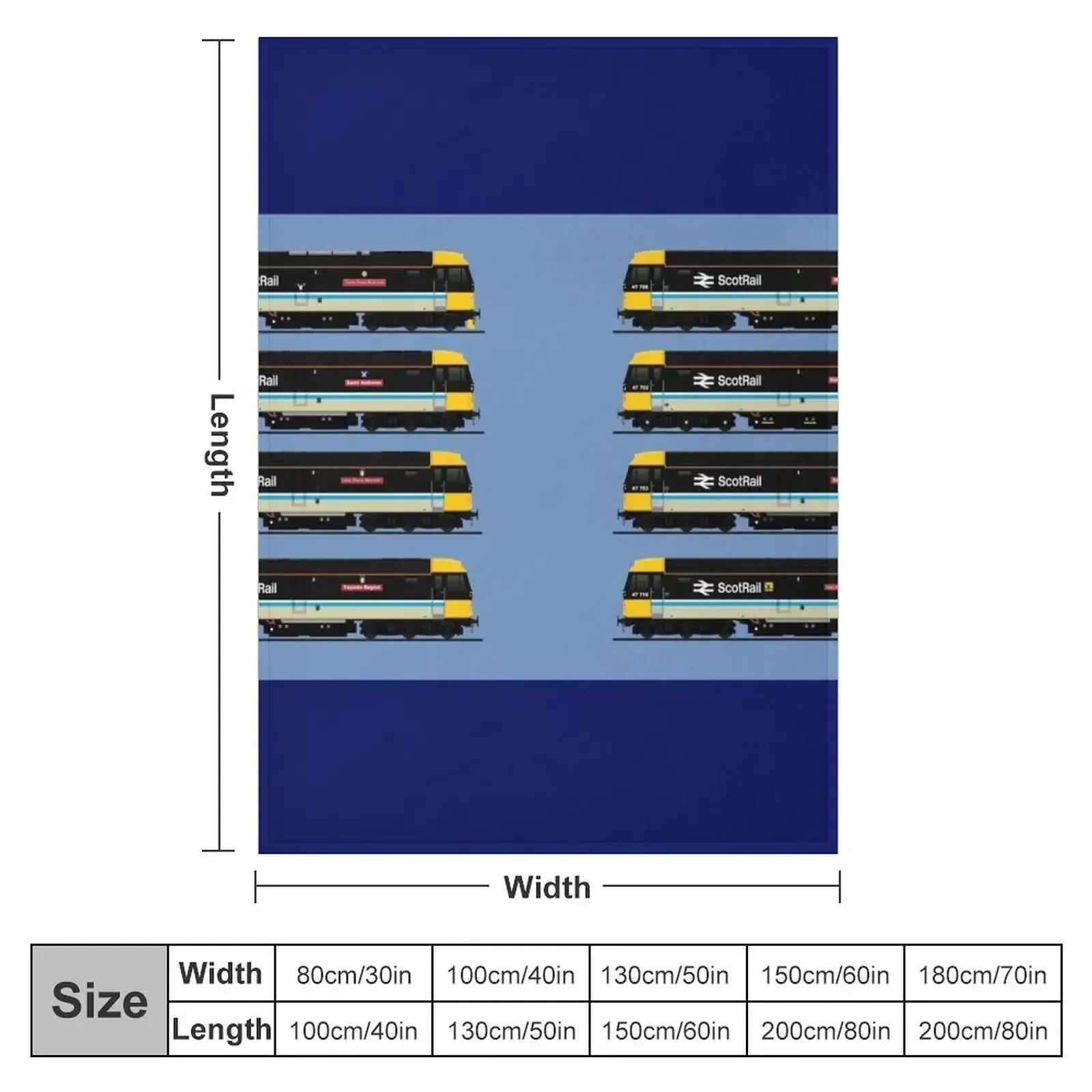 ScotRail Class 47 Locomotives Throw Blanket couch cozy soft plush fuzzy picnic outdoor blanket